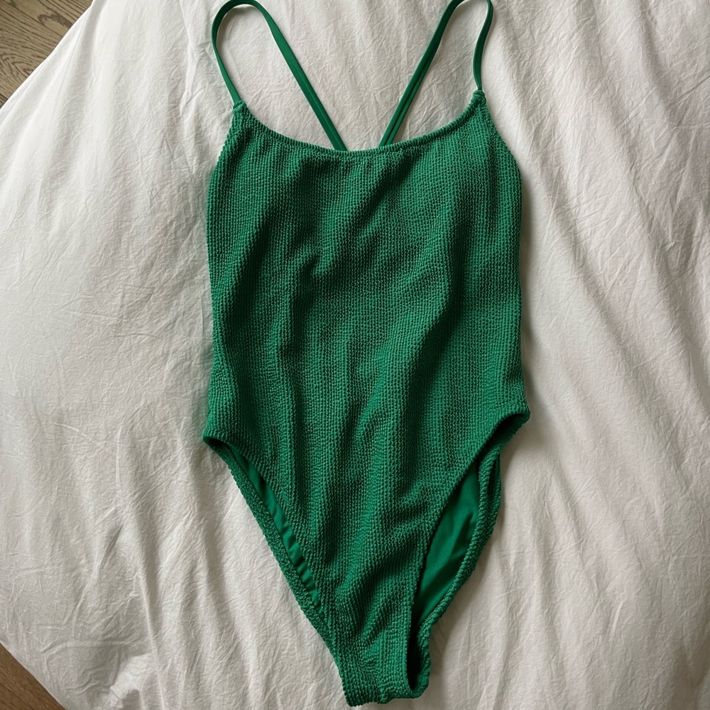 Green Crinkle One-Piece Swimsuit